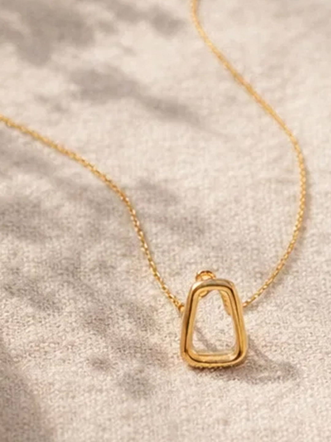 Demi Fine 18K Gold Plated Stainless steel Hollow Pendant Chain Necklace Length - 22 cm