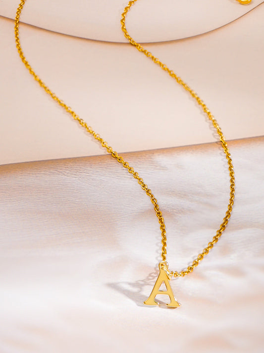 Demi Fine 18K Gold Plated Stainless steel Signature A Pendant Necklace Length - 24.4 cm