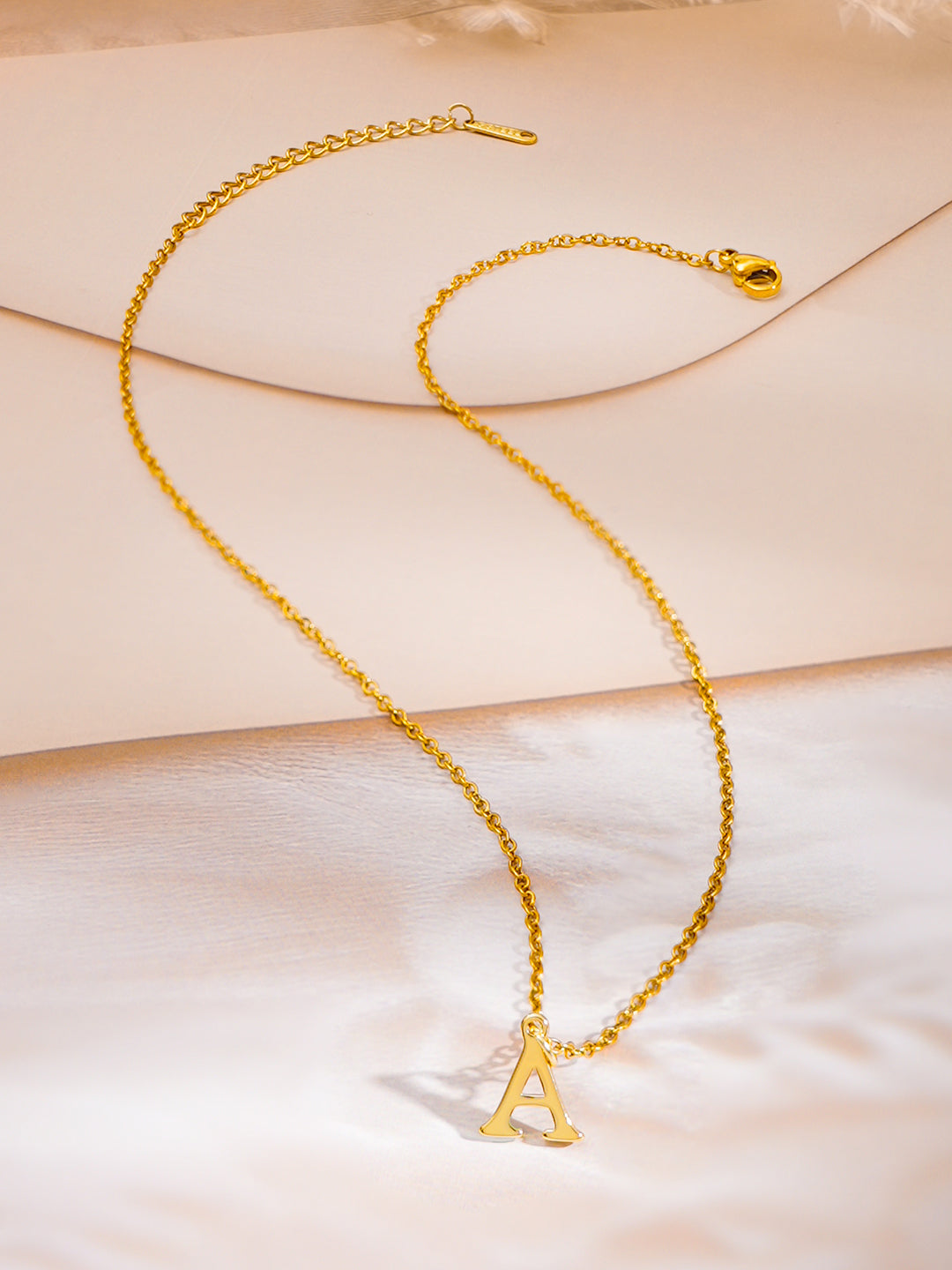 Demi Fine 18K Gold Plated Stainless steel Signature A Pendant Necklace Length - 24.4 cm