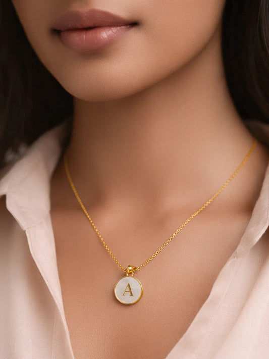Demi Fine 18K Gold Plated Stainless steel Minimal A Pendant Necklace Length - 26 cm