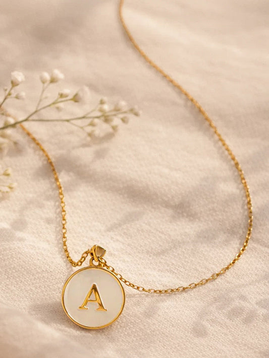 Demi Fine 18K Gold Plated Stainless steel Minimal A Pendant Necklace Length - 26 cm