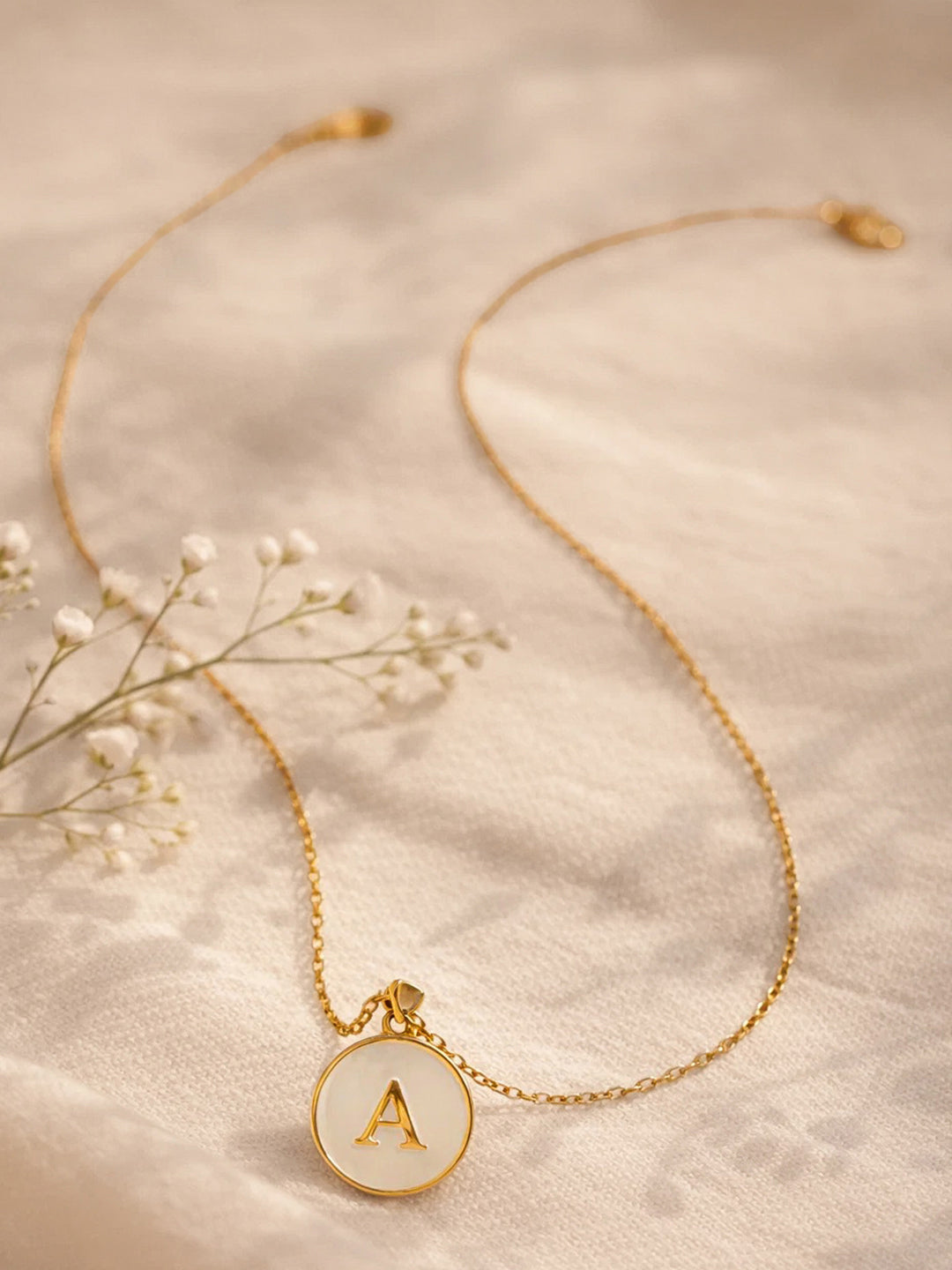 Demi Fine 18K Gold Plated Stainless steel Minimal A Pendant Necklace Length - 26 cm