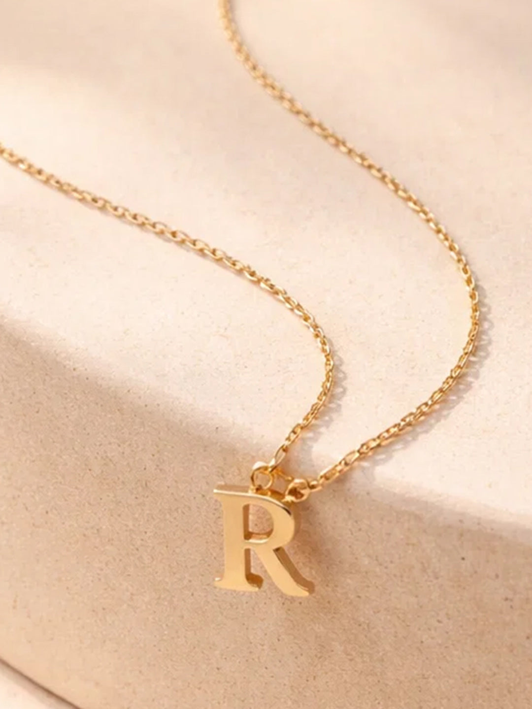 Demi Fine 18K Gold Plated Stainless steel Signature R Pendant Necklace Length - 24.4 cm