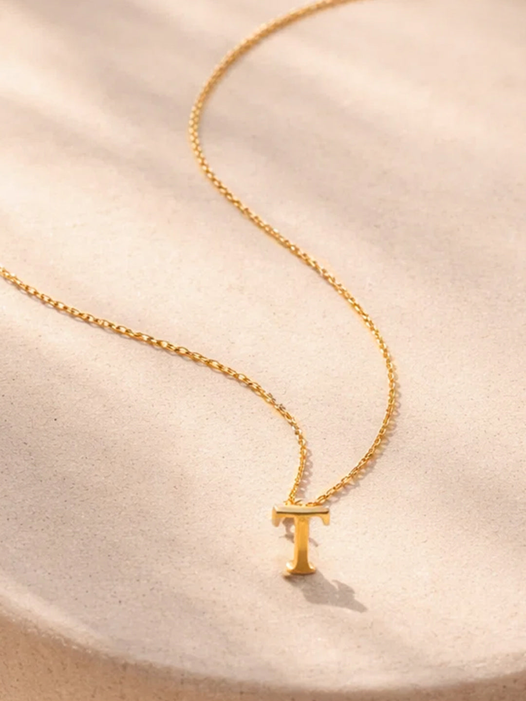 Demi Fine 18K Gold Plated Stainless steel Signature T Pendant Necklace Length - 24.4 cm