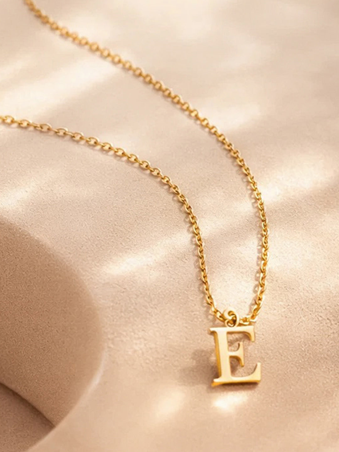 Demi Fine 18K Gold Plated Stainless steel Signature E Pendant Necklace Length - 23.8 cm