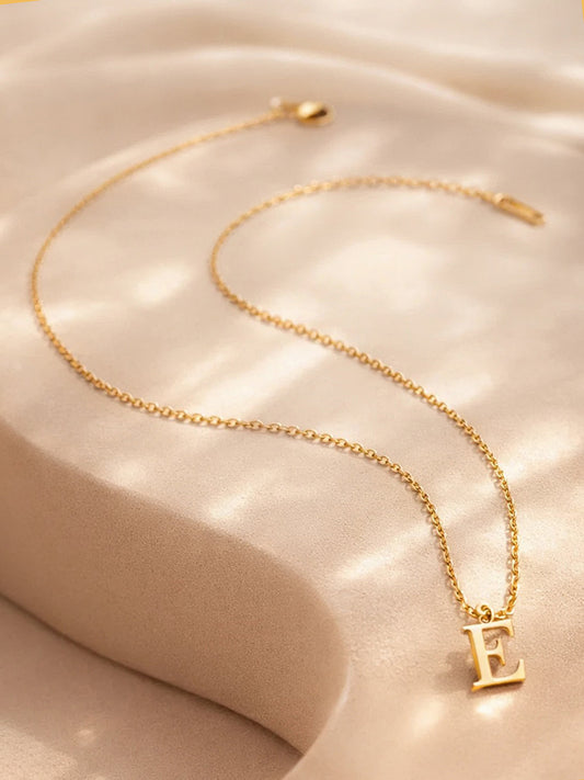 Demi Fine 18K Gold Plated Stainless steel Signature E Pendant Necklace Length - 23.8 cm