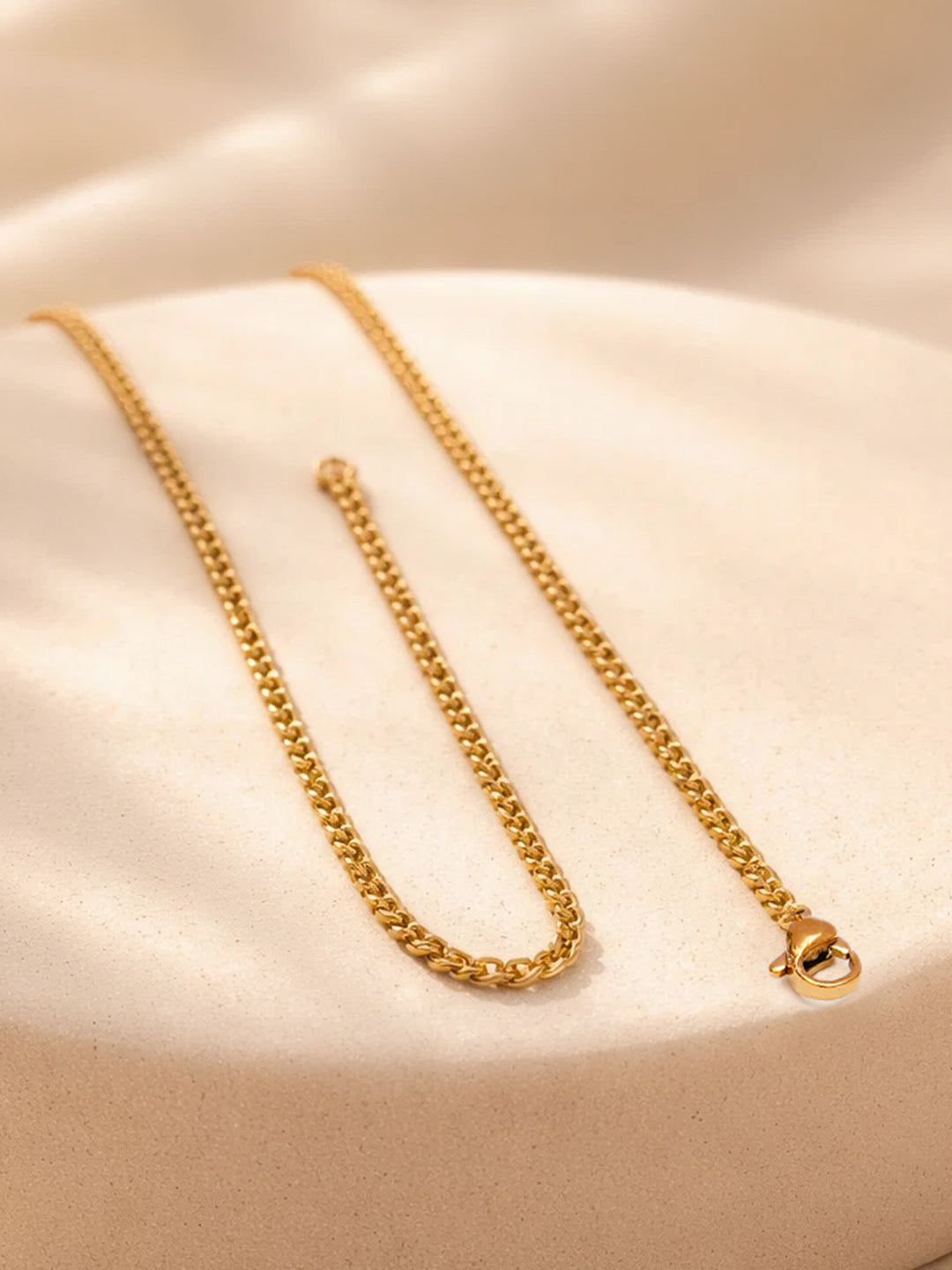 Demi Fine 18K Gold Plated Stainless steel Engraved Square A Pendant Necklace Length - 27.6 cm