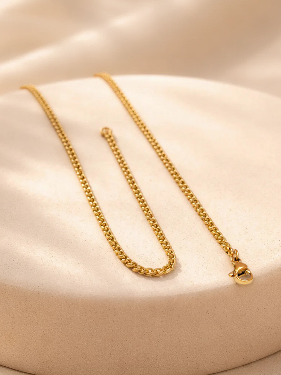 Demi Fine 18K Gold Plated Stainless steel Engraved Square P Pendant Necklace Length - 27.6 cm