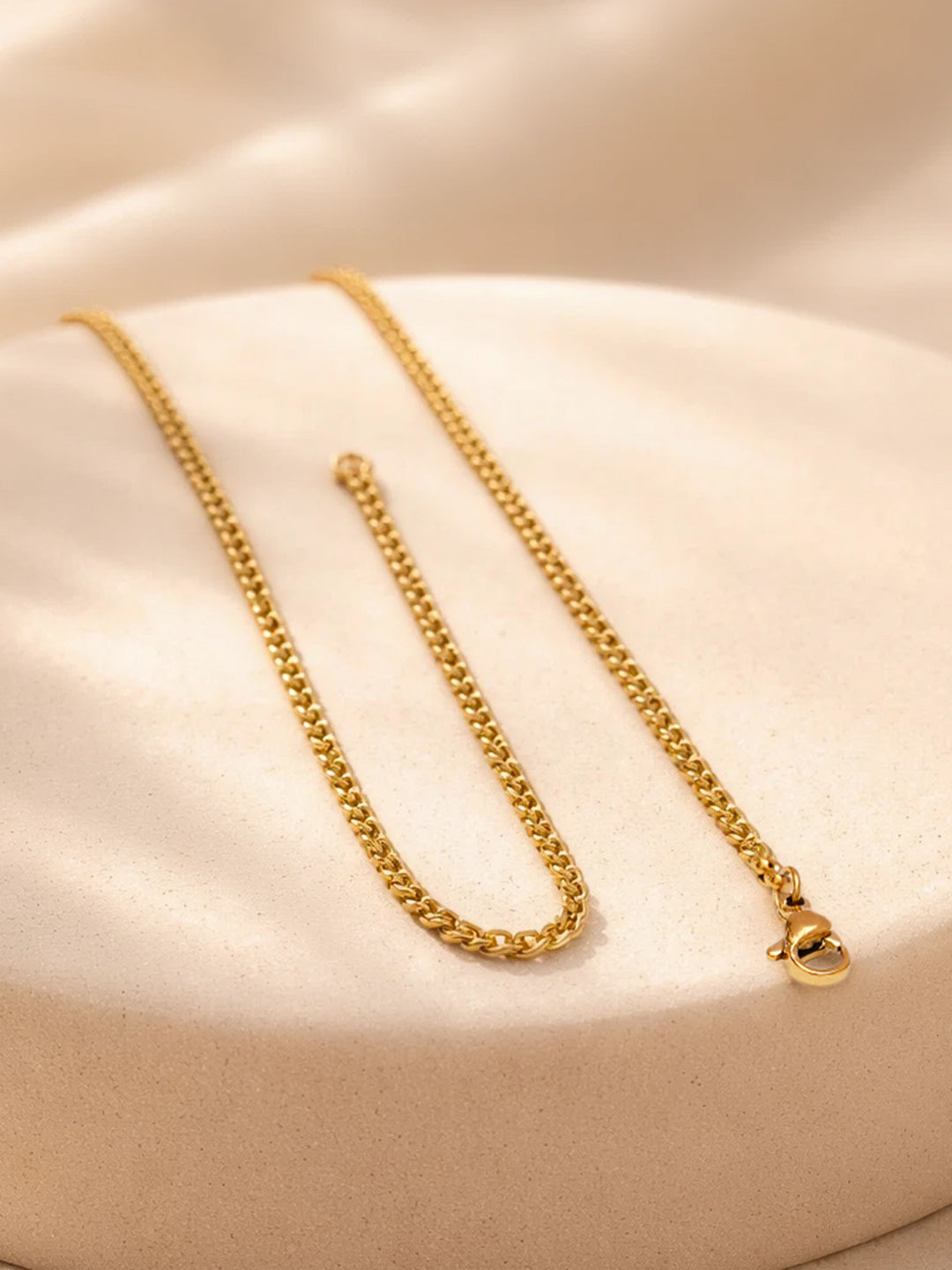 Demi Fine 18K Gold Plated Stainless steel Engraved Square D Pendant Necklace Length - 27.5 cm