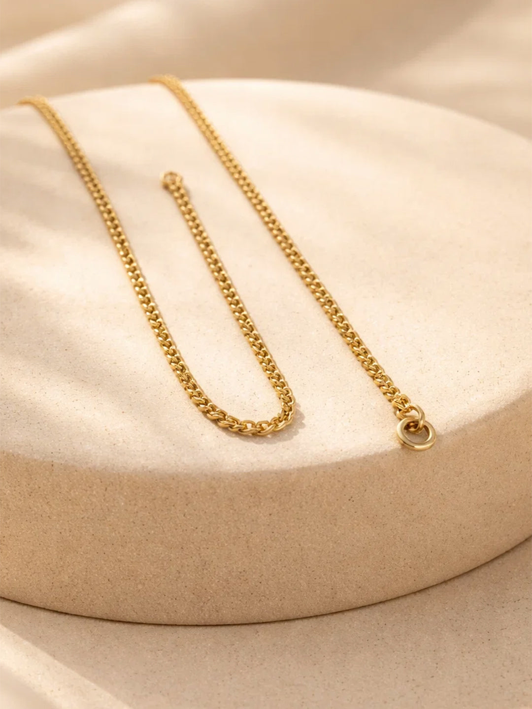 Demi Fine 18K Gold Plated Stainless steel Engraved Square C Pendant Necklace Length - 27.6 cm