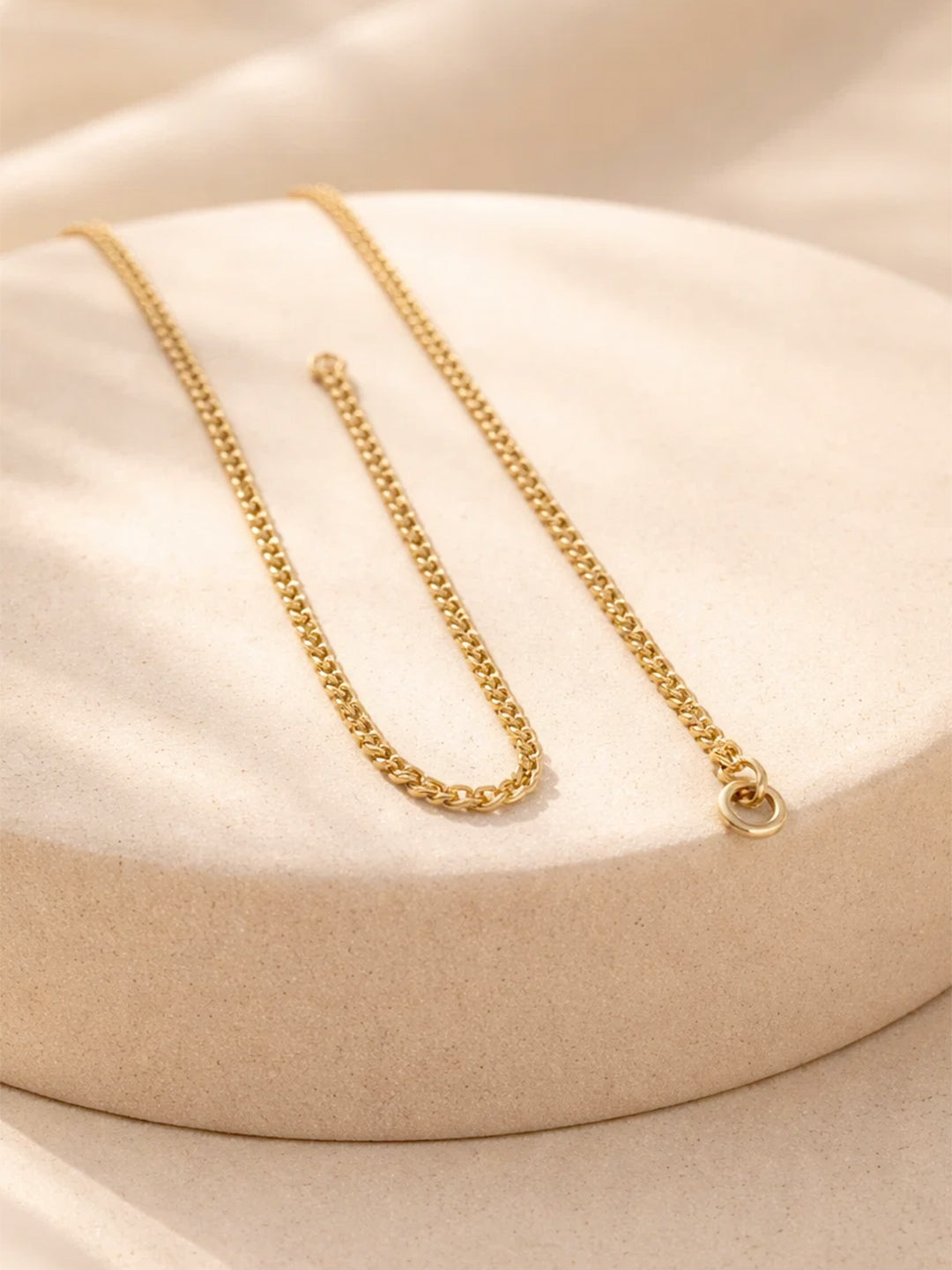 Demi Fine 18K Gold Plated Stainless steel Engraved Square E Pendant Necklace Length - 27.5 cm