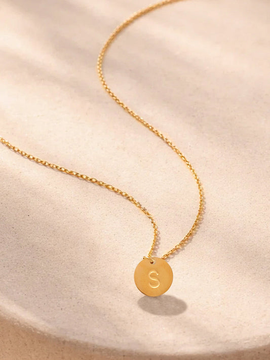 Demi Fine 18K Gold Plated Stainless steel Classic Disc S Pendant Necklace Length - 23.4 cm