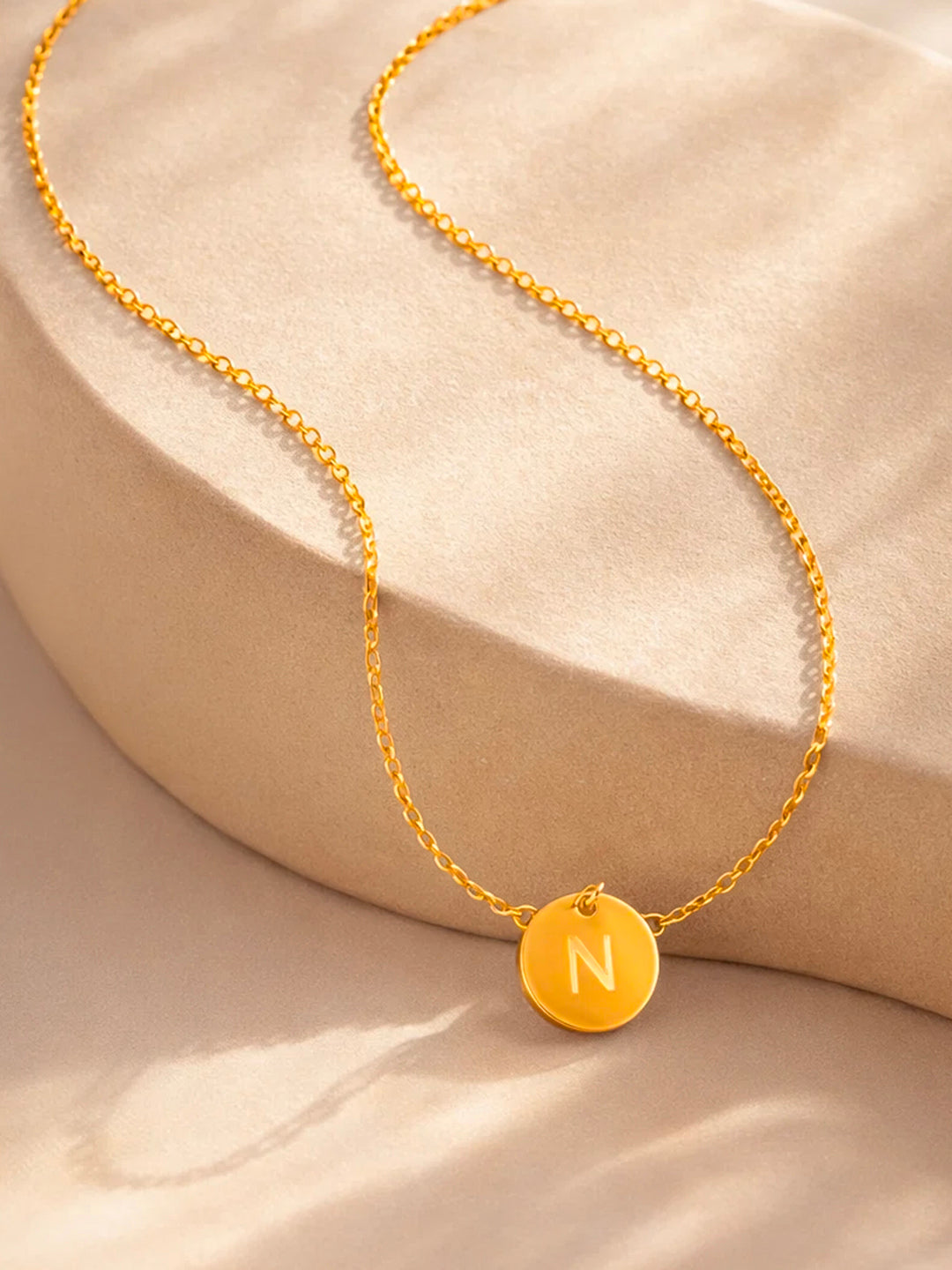Demi Fine 18K Gold Plated Stainless steel Classic Disc N Pendant Necklace Length - 23.4 cm