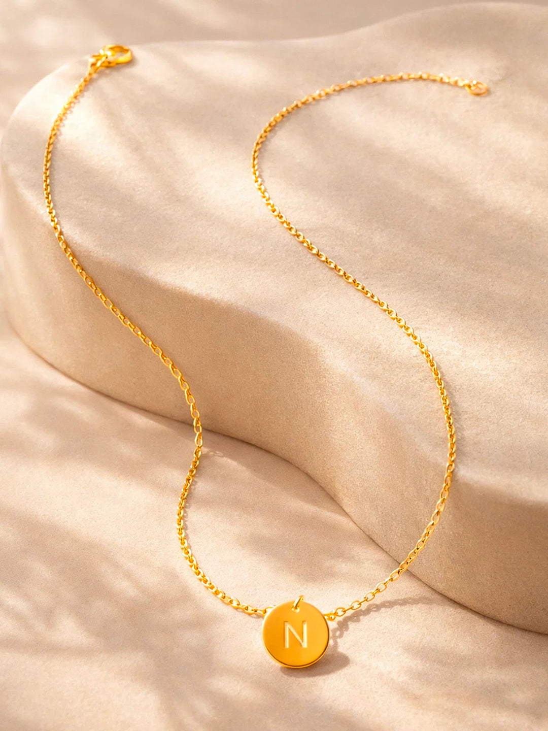 Demi Fine 18K Gold Plated Stainless steel Classic Disc N Pendant Necklace Length - 23.4 cm