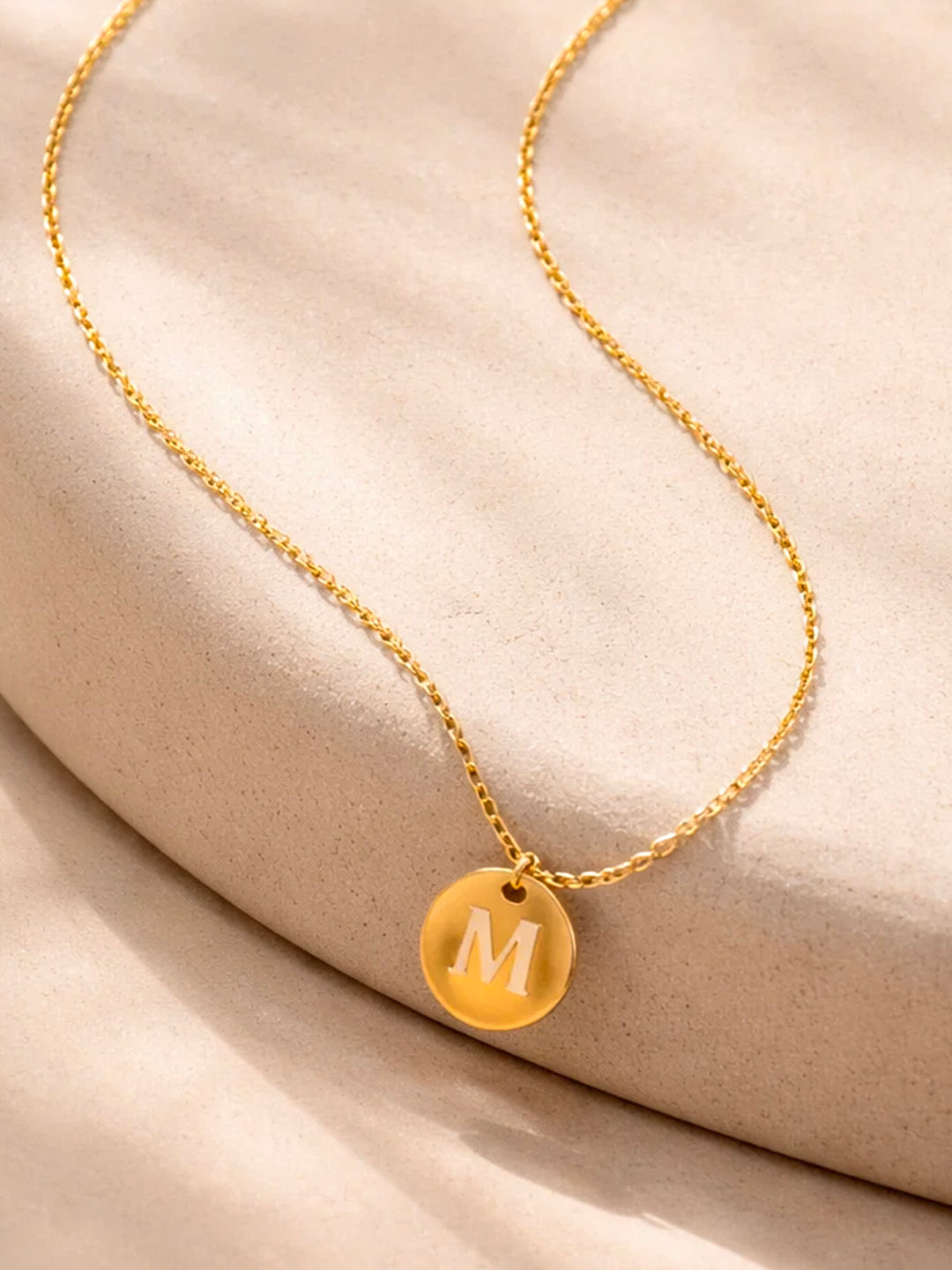 Demi Fine 18K Gold Plated Stainless steel Classic Disc M Pendant Necklace Length - 23.4 cm
