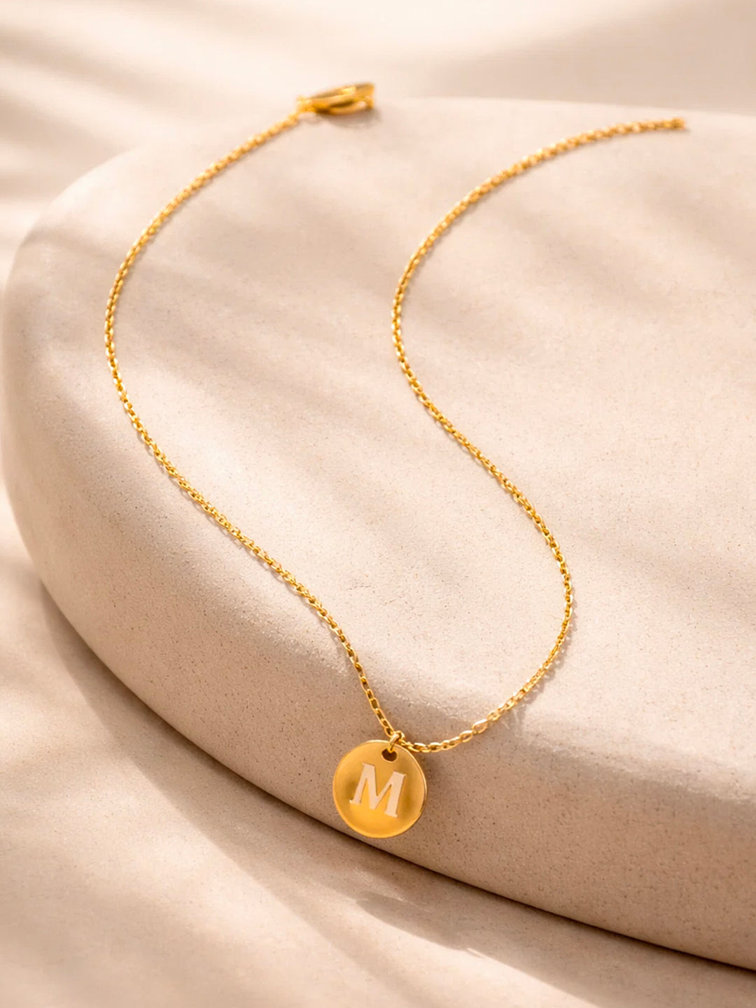 Demi Fine 18K Gold Plated Stainless steel Classic Disc M Pendant Necklace Length - 23.4 cm