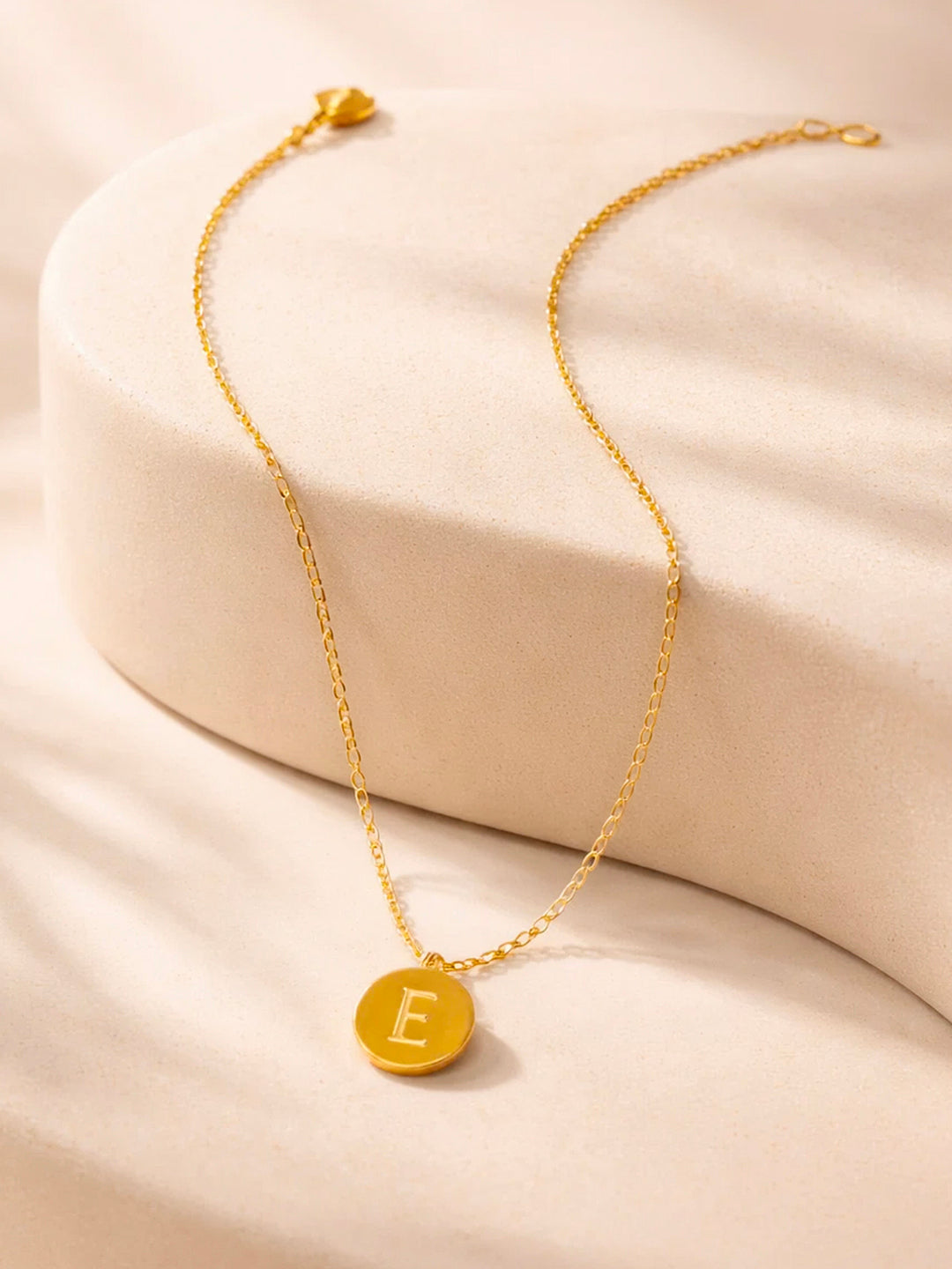 Demi Fine 18K Gold Plated Stainless steel Classic Disc E Pendant Necklace Length - 23.4 cm