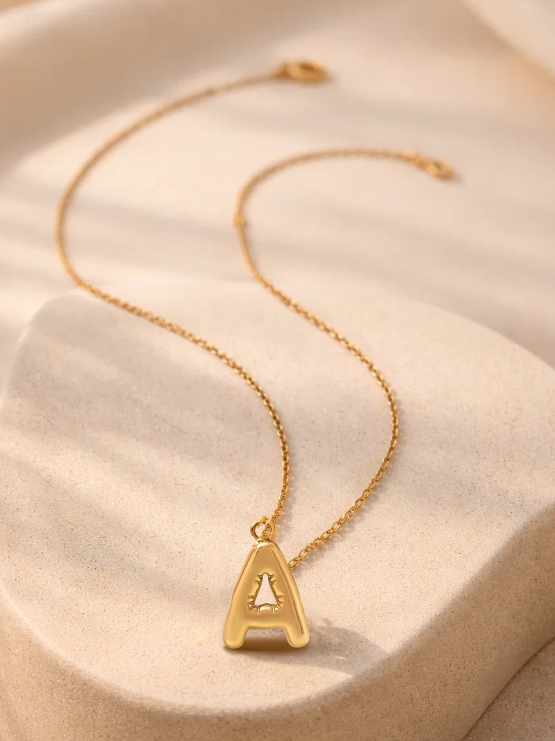 Demi Fine 18K Gold Plated Stainless steel Minimal Balloon A Necklace Length - 25.5 cm
