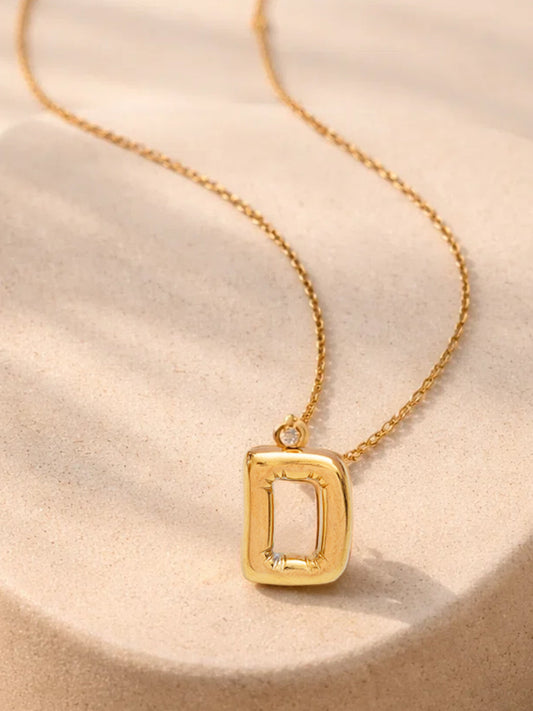 Demi Fine 18K Gold Plated Stainless steel Minimal Balloon D Necklace Length - 22 cm