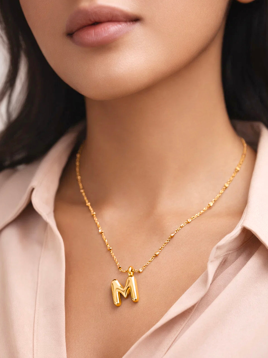 Demi Fine 18K Gold Plated Stainless steel Minimal Balloon M Necklace Length - 21.2 cm