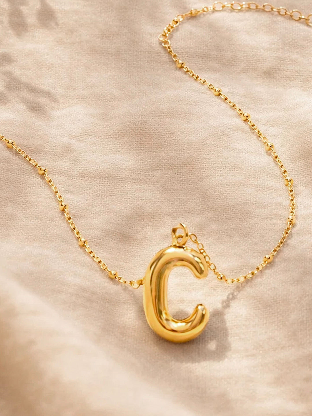 Demi Fine 18K Gold Plated Stainless steel Minimal Balloon C Necklace Length - 21.5 cm