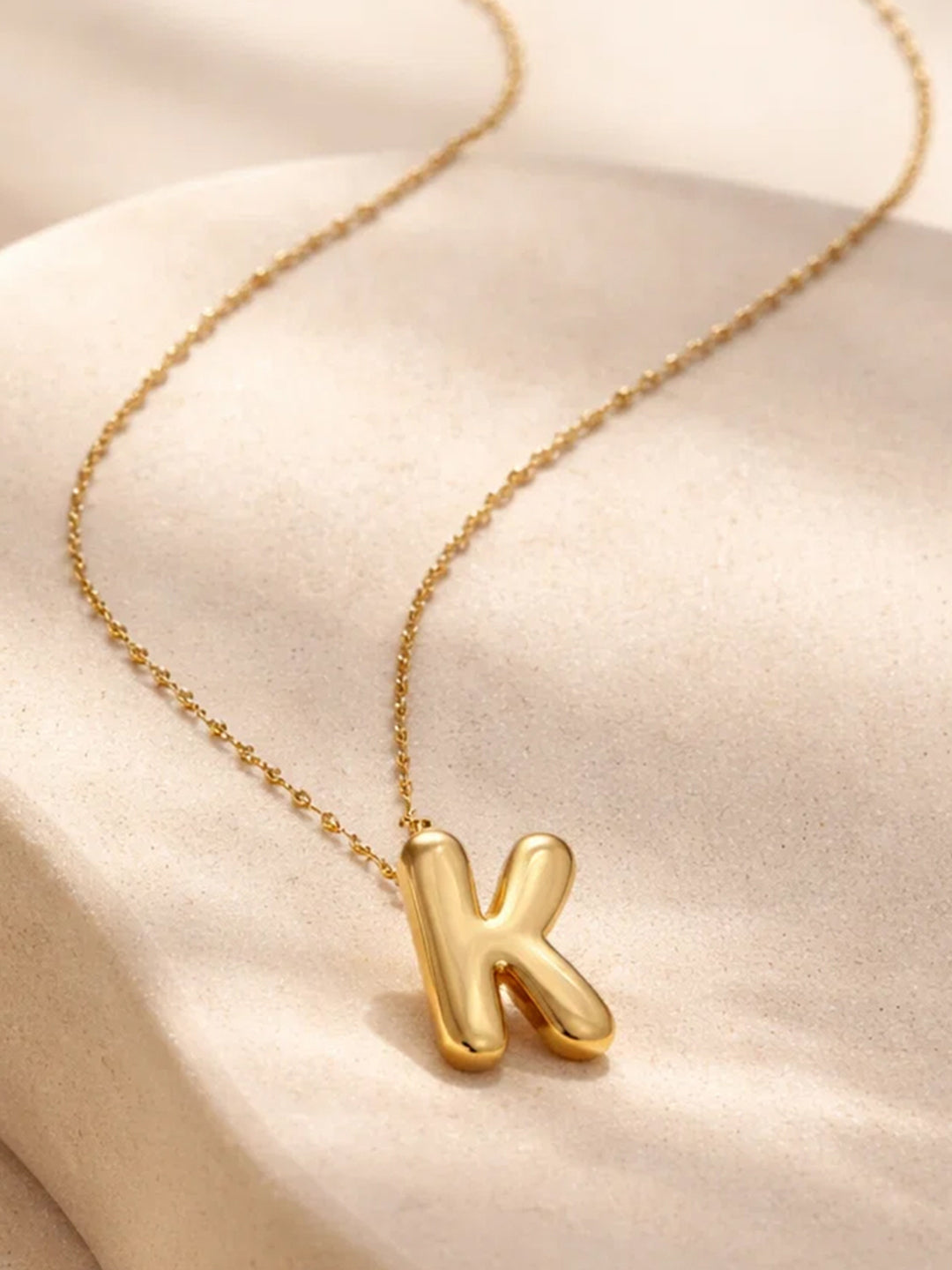 Demi Fine 18K Gold Plated Stainless steel Minimal Balloon K Necklace Length - 25.5 cm