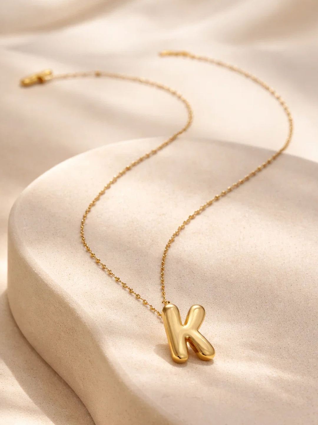 Demi Fine 18K Gold Plated Stainless steel Minimal Balloon K Necklace Length - 25.5 cm