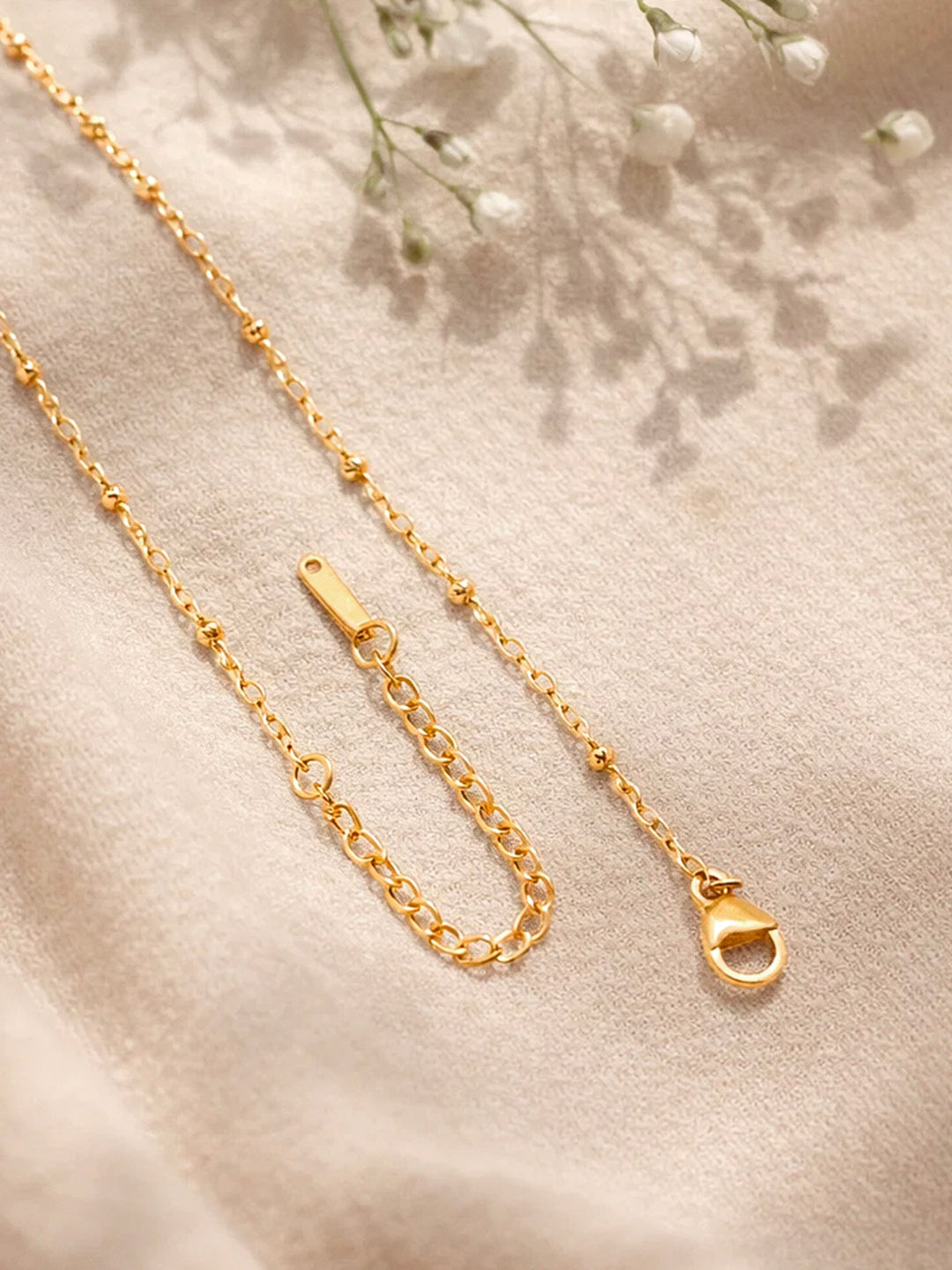 Demi Fine 18K Gold Plated Stainless steel Minimal Balloon E Necklace Length - 22 cm
