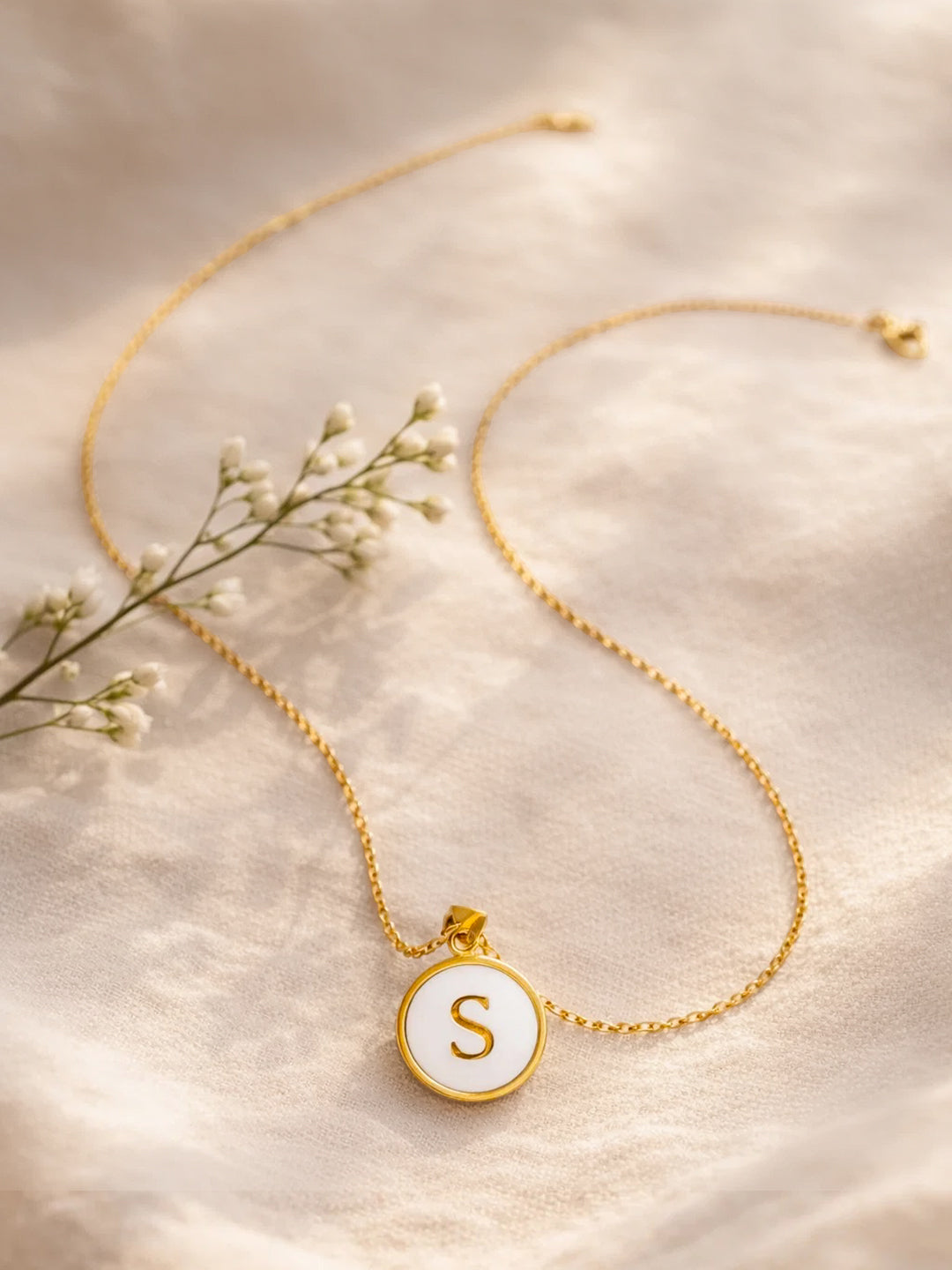 Demi Fine 18K Gold Plated Stainless steel Minimal S Pendant Necklace Length - 21.8 cm