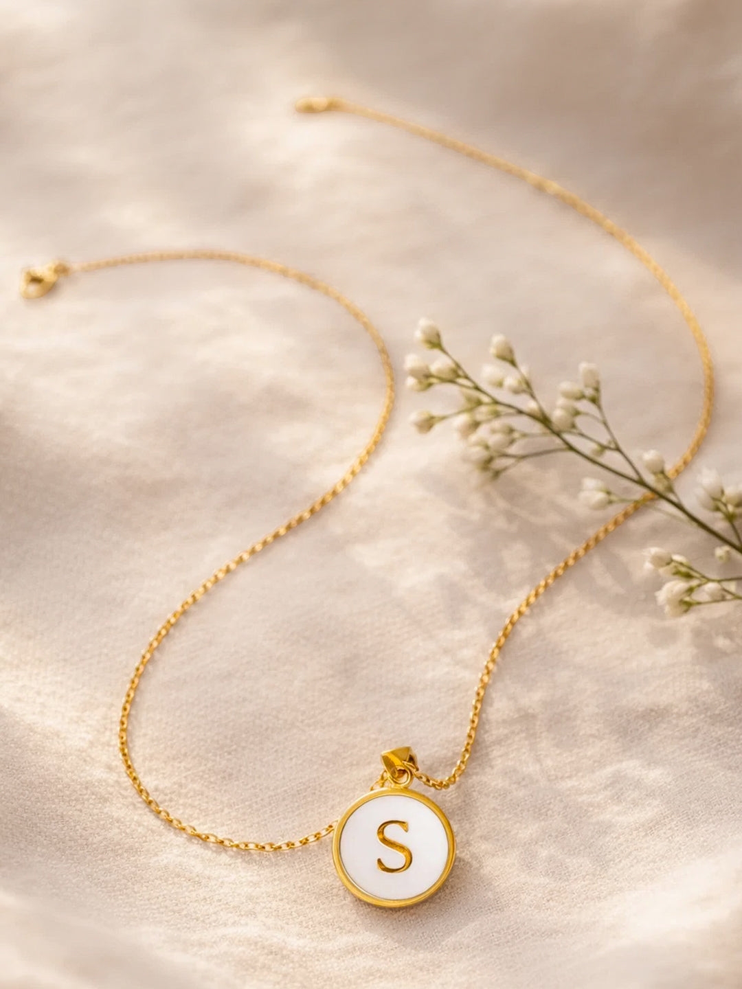 Demi Fine 18K Gold Plated Stainless steel Minimal S Pendant Necklace Length - 21.8 cm