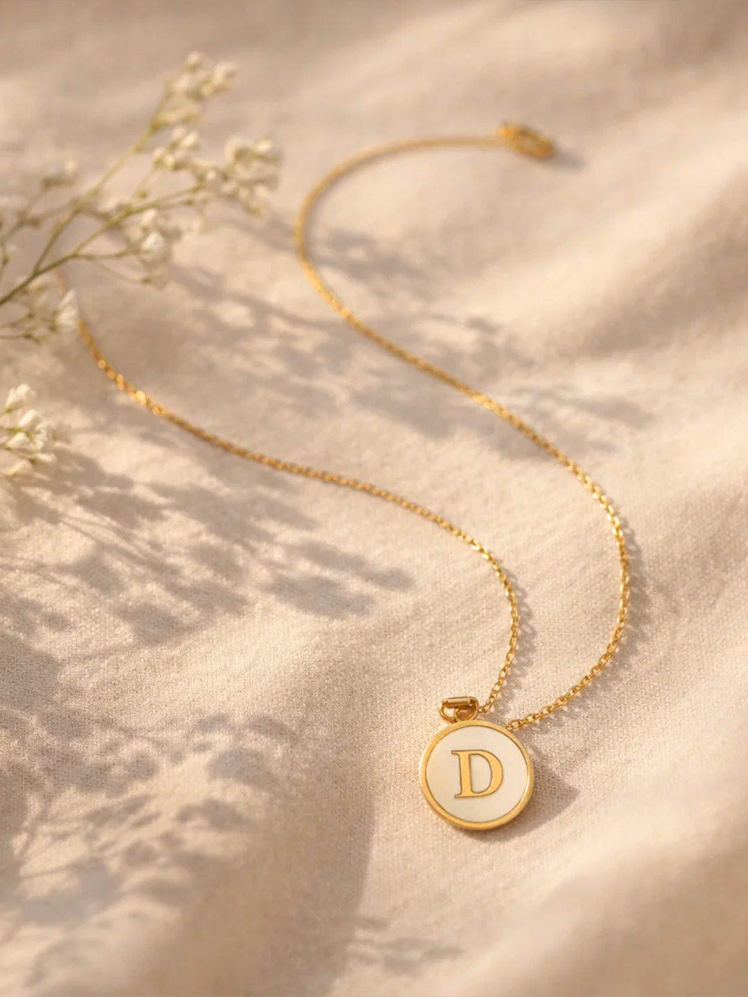 Demi Fine 18K Gold Plated Stainless steel Minimal D Pendant Necklace Length - 23 cm