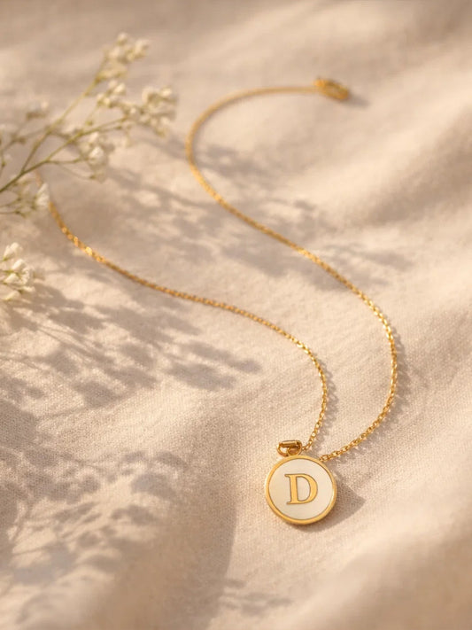Demi Fine 18K Gold Plated Stainless steel Minimal D Pendant Necklace Length - 23 cm