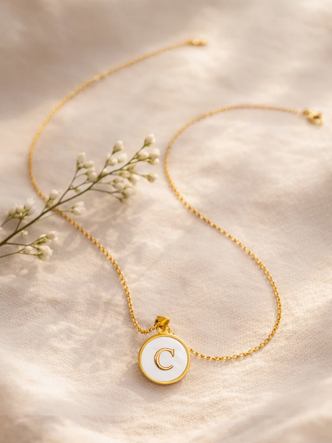 Demi Fine 18K Gold Plated Stainless steel Minimal C Pendant Necklace Length - 23 cm