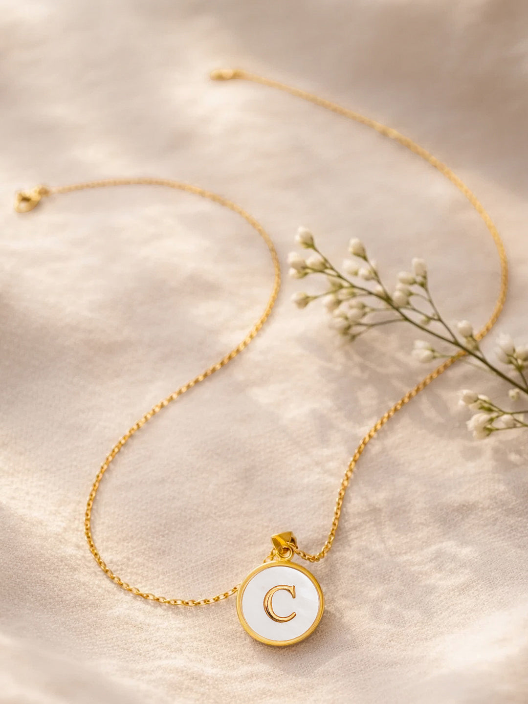 Demi Fine 18K Gold Plated Stainless steel Minimal C Pendant Necklace Length - 23 cm