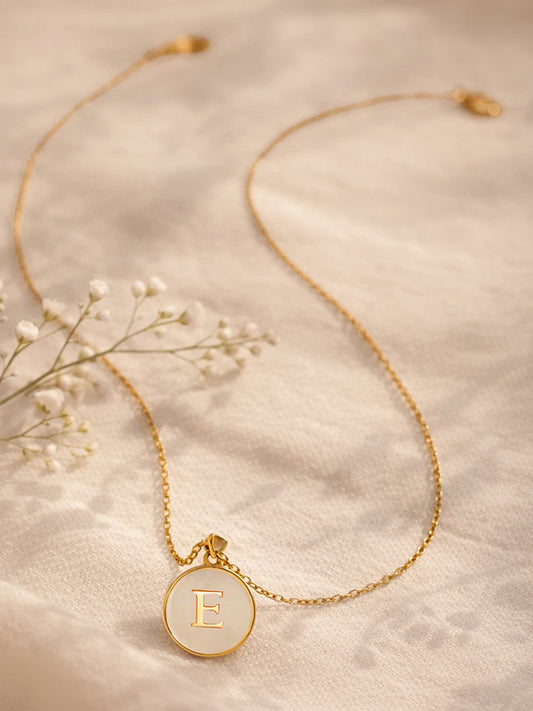 Demi Fine 18K Gold Plated Stainless steel Minimal E Pendant Necklace Length - 23 cm
