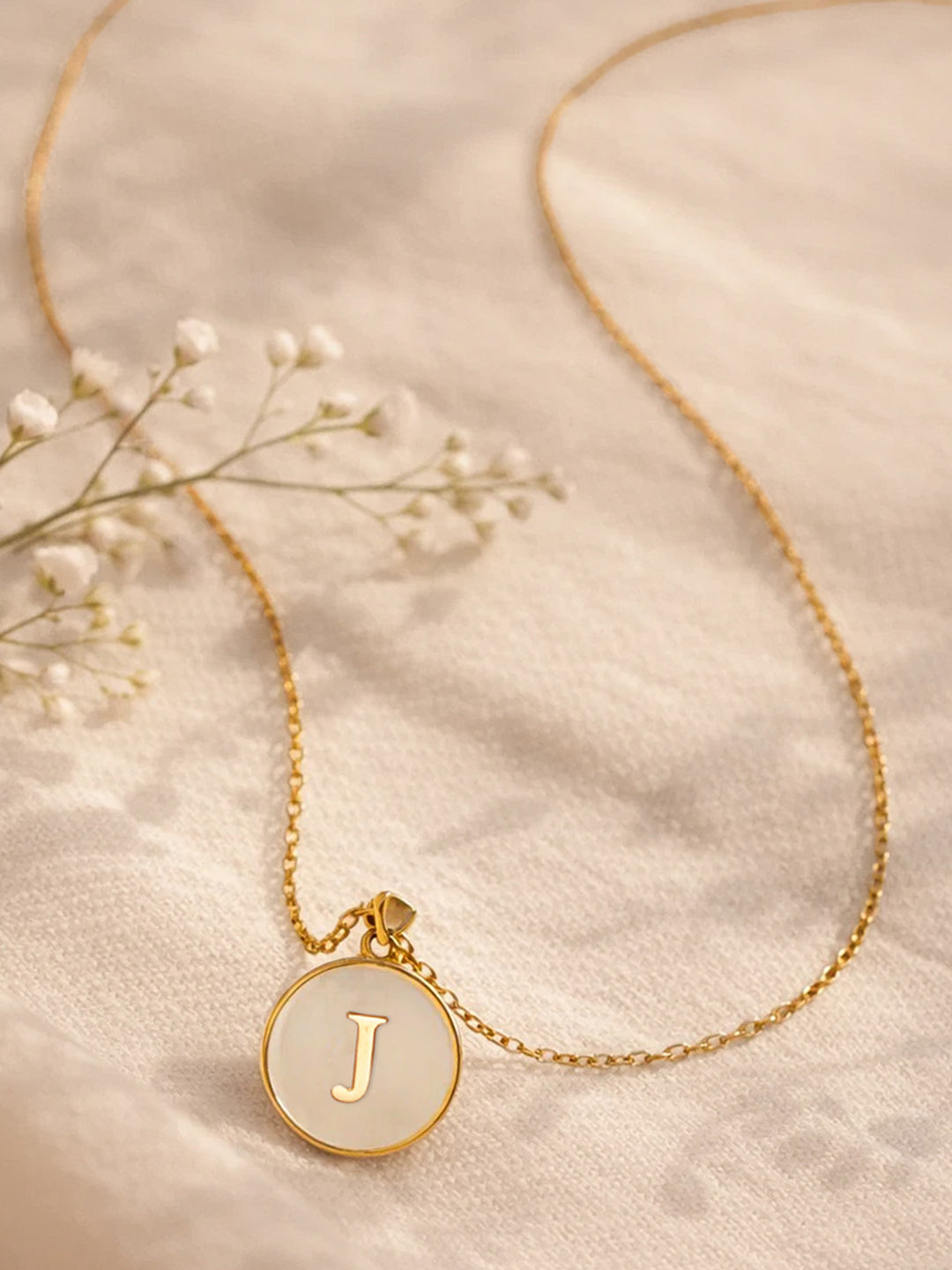 Demi Fine 18K Gold Plated Stainless steel Minimal J Pendant Necklace Length - 23 cm