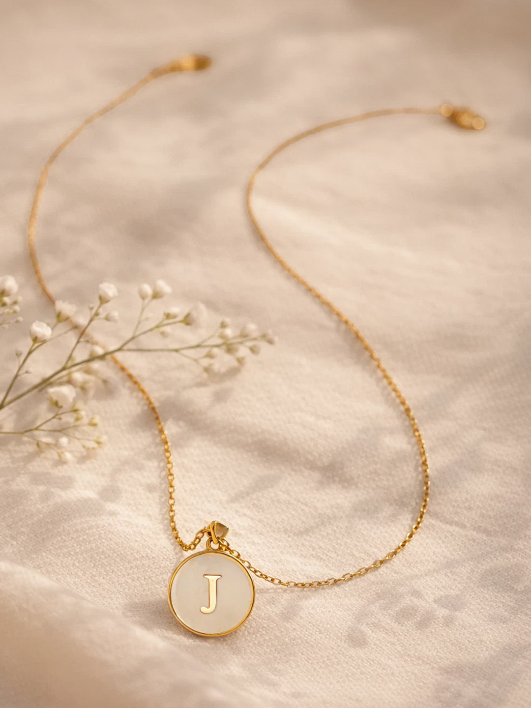 Demi Fine 18K Gold Plated Stainless steel Minimal J Pendant Necklace Length - 23 cm