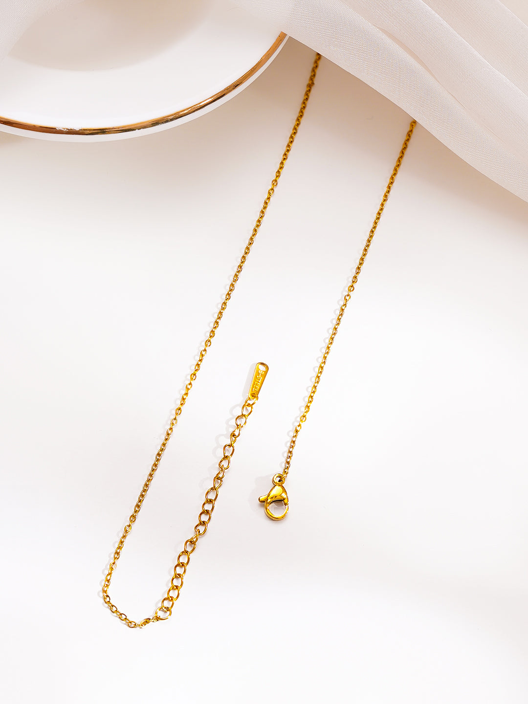 Demi Fine 18K Gold Plated Stainless Steel Sun Moon Pendant Necklace フリーサイズ