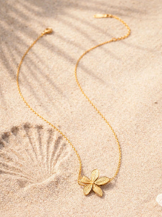 Demi Fine 18K Gold Plated Stainless steel Floral Pendant Chain Necklace Length - 20.3 cm