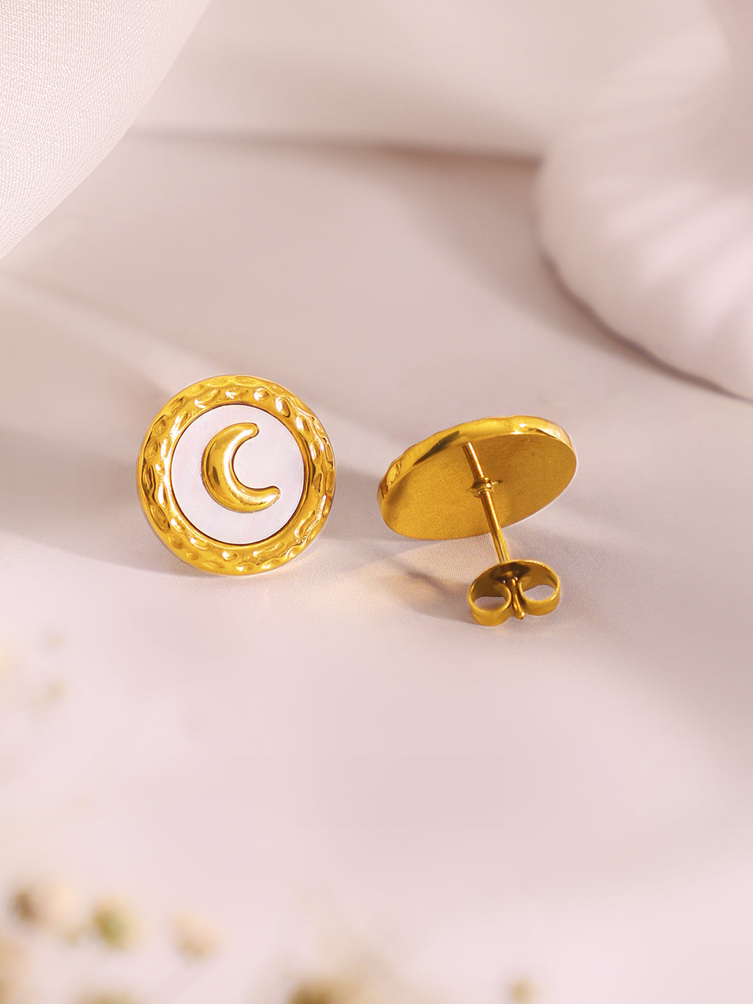 Demi Fine 18k Gold Plated Stainless Steel Moon Motif Pendant Set Necklace Length - 45.5 cm