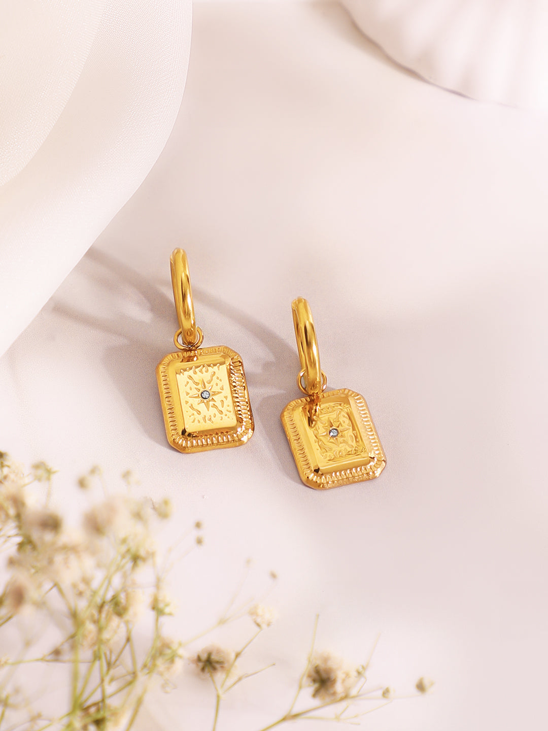 Demi Fine 18k Gold Plated Stainless Steel Geometric Pendant Set Necklace Length - 50 cm