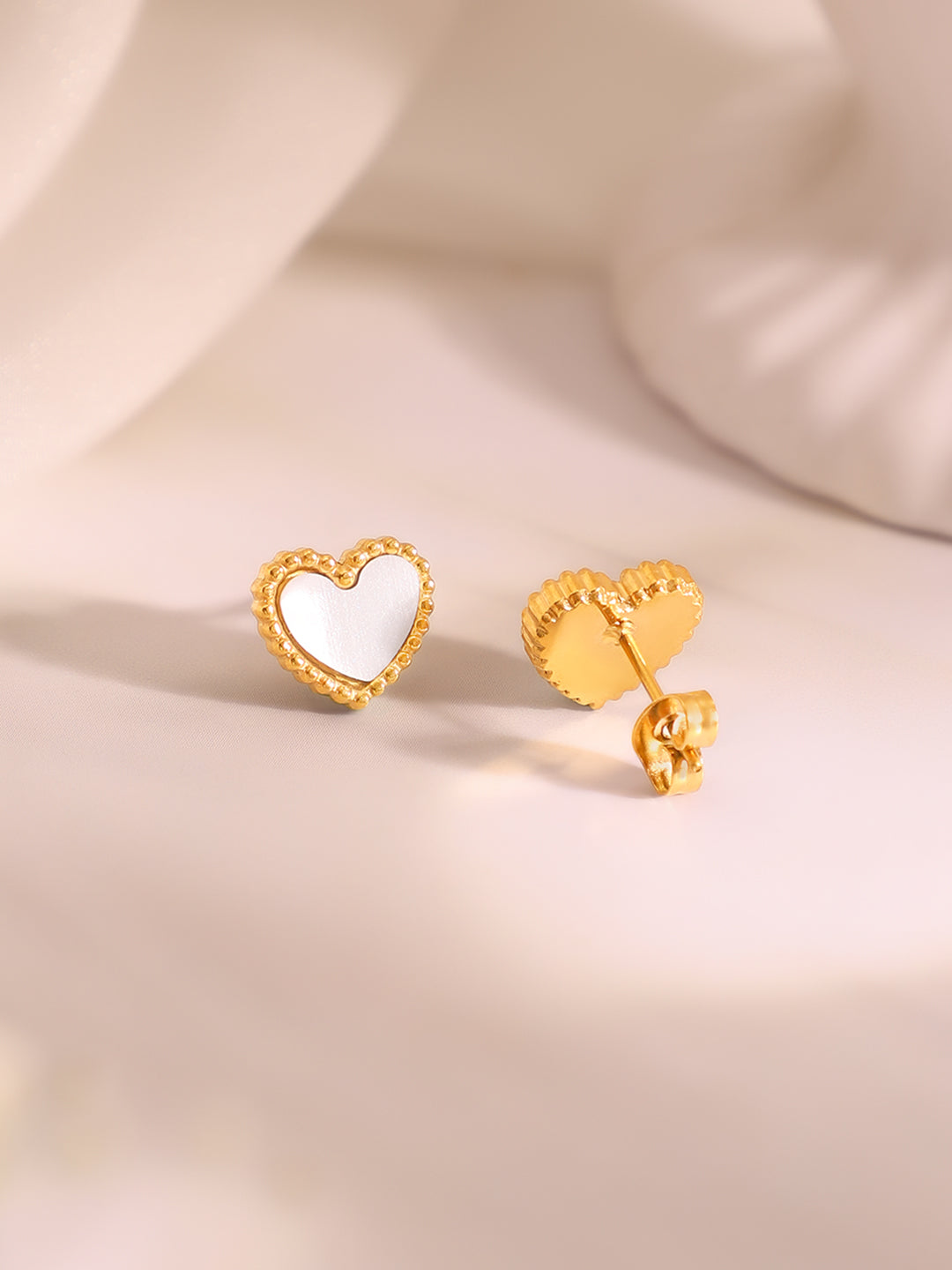 Demi Fine 18K Gold Plated Stainless Steel White Heart Pendant Set Necklace Length - 45.5 cm