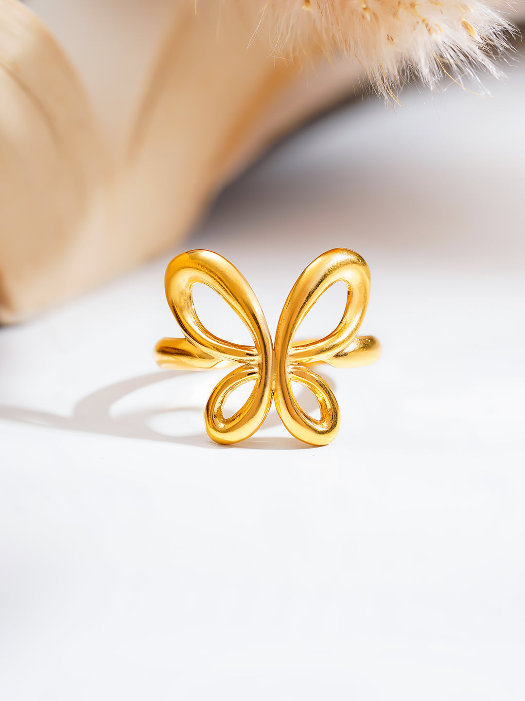 Demi Fine 18K Gold Plated Stainless steel Wings Of Wonder Ring Length - Adjustable