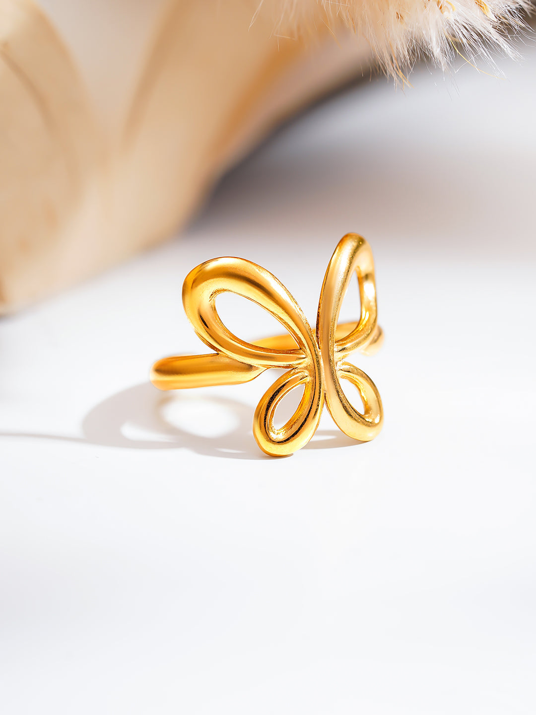 Demi Fine 18K Gold Plated Stainless steel Wings Of Wonder Ring Length - Adjustable