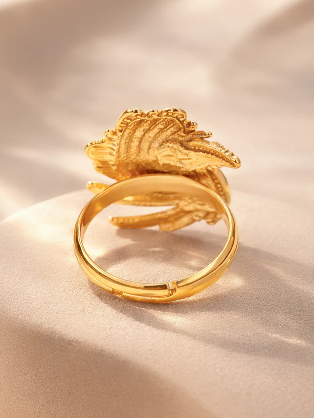 Demi Fine 18K Gold Plated Stainless steel Abstract Layered Adjustable Ring Length - 2.5 cm