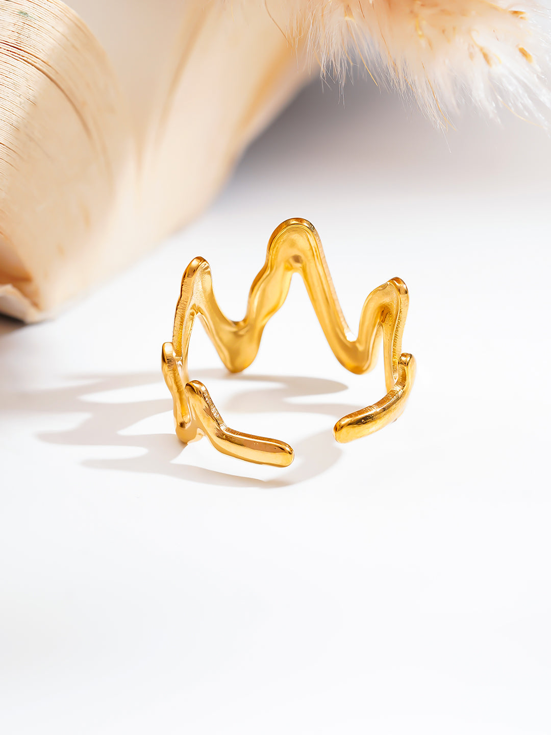 Demi Fine 18K Gold Plated Stainless steel Golden Rhythm Open Ring Length - Adjustable