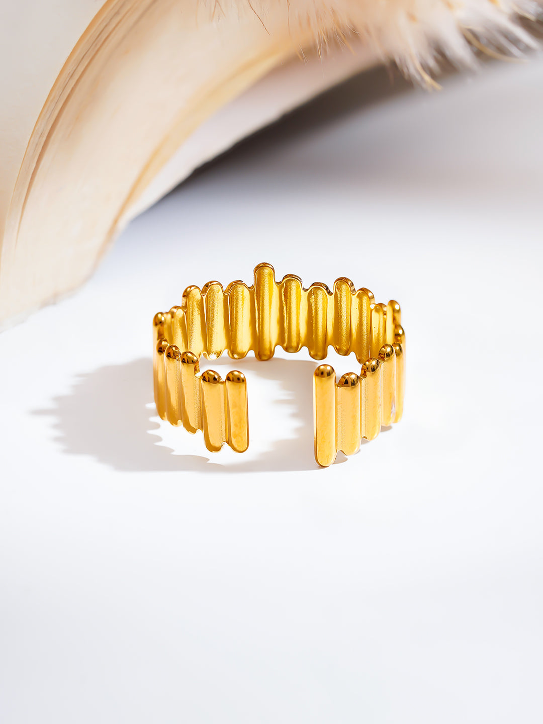 Demi Fine 18K Gold Plated Stainless steel Golden Beat Everyday Ring Length - Adjustable