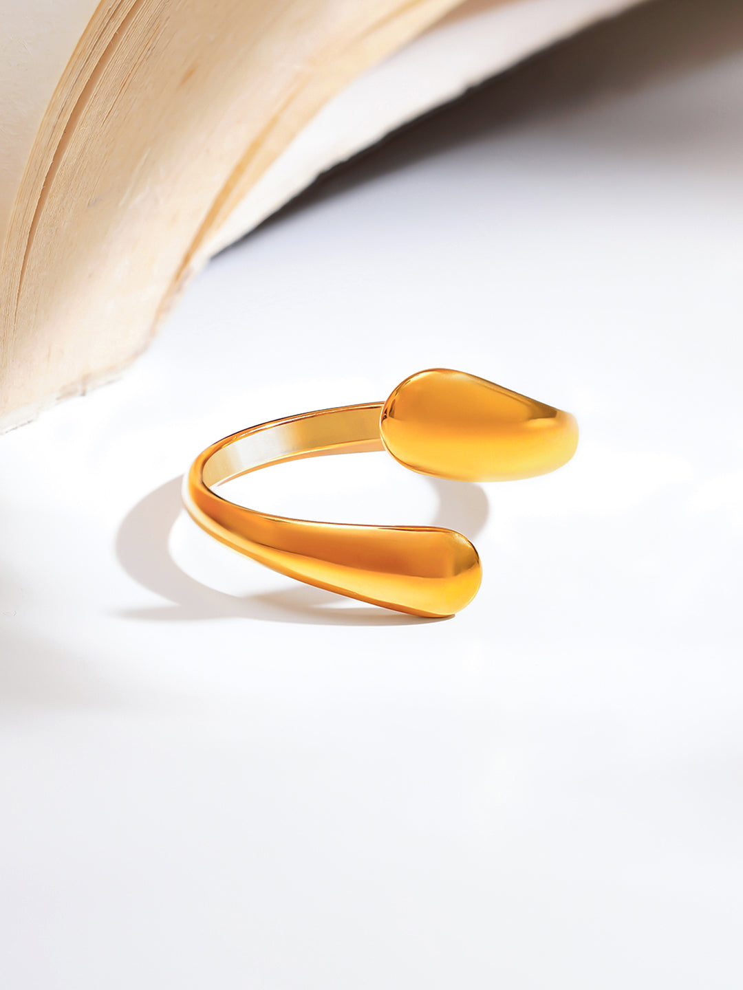 Demi Fine 18K Gold Plated Stainless steel Golden Flow Everyday Ring Length - 2 cm