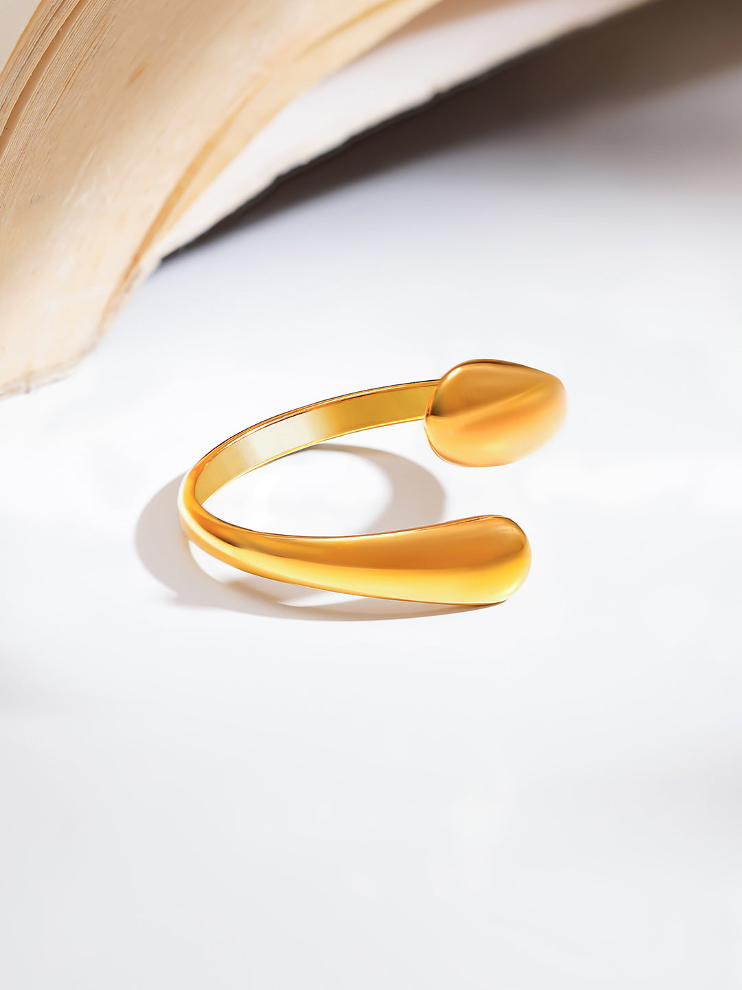 Demi Fine 18K Gold Plated Stainless steel Golden Flow Everyday Ring Length - 2 cm
