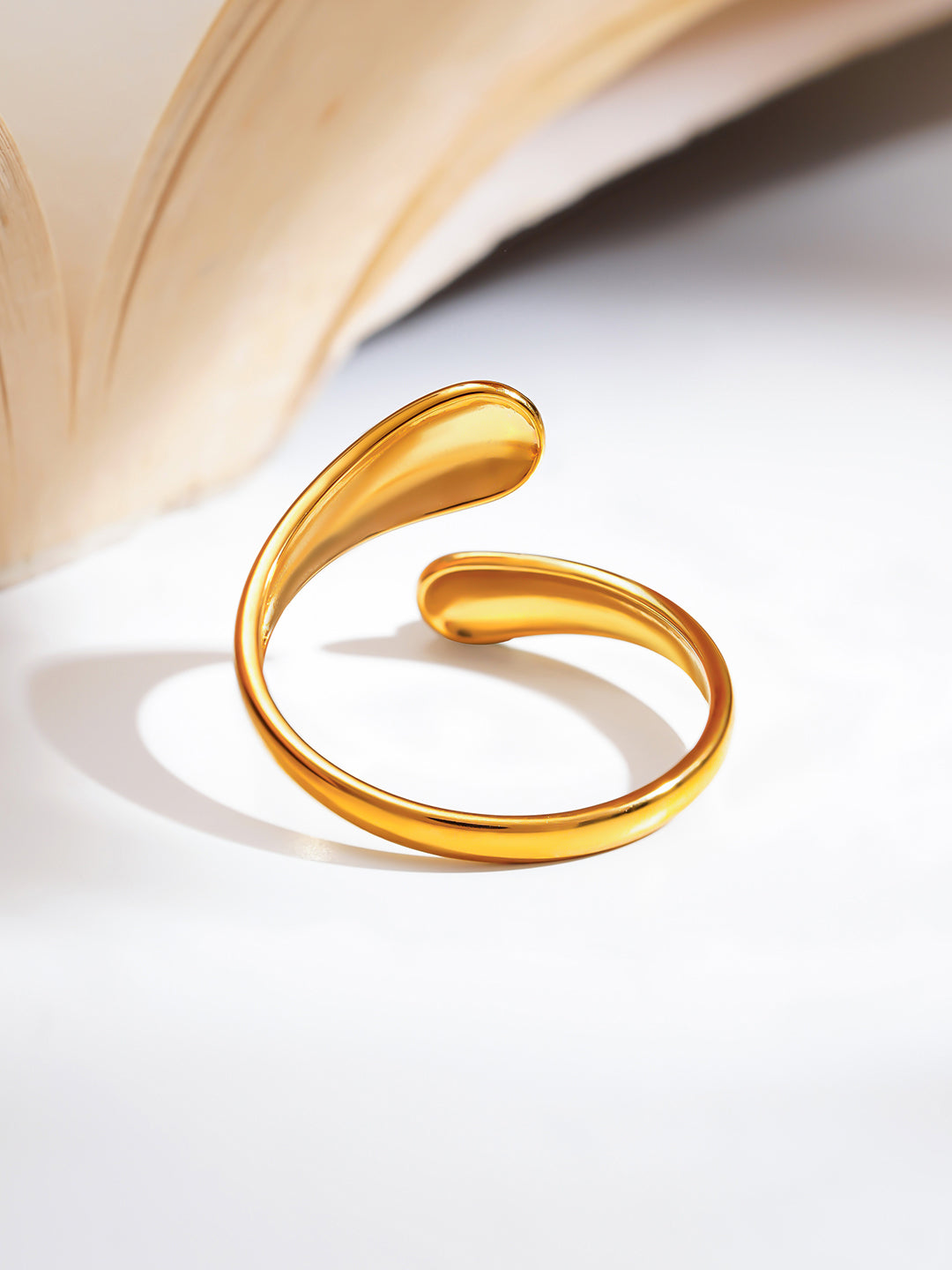 Demi Fine 18K Gold Plated Stainless steel Golden Flow Everyday Ring Length - 2 cm